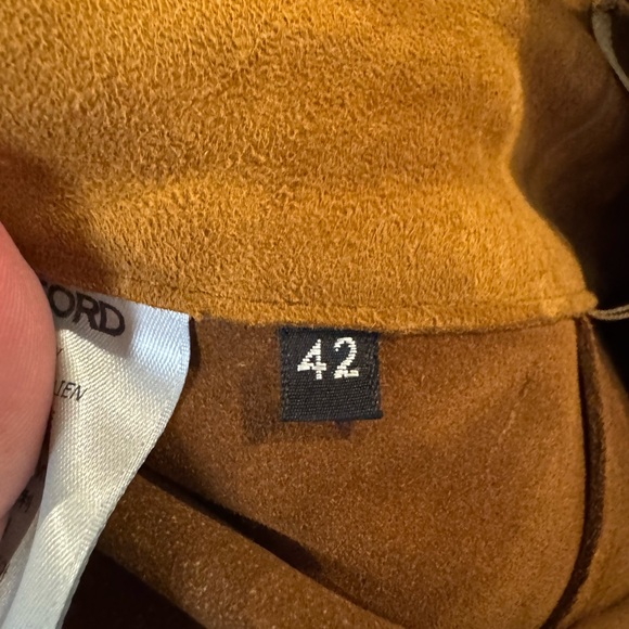 Tom Ford Camel Suede Mini Skort with Gold Double Buckle - Picture 16 of 16